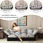 Lit convertible 3 en 1, velours gris, 74,8 po de long, support confortable, lit escamotable grand format moderne gris, avec 2 coussins, revêtement en velours doux, mobilier peu encombrant-428307626