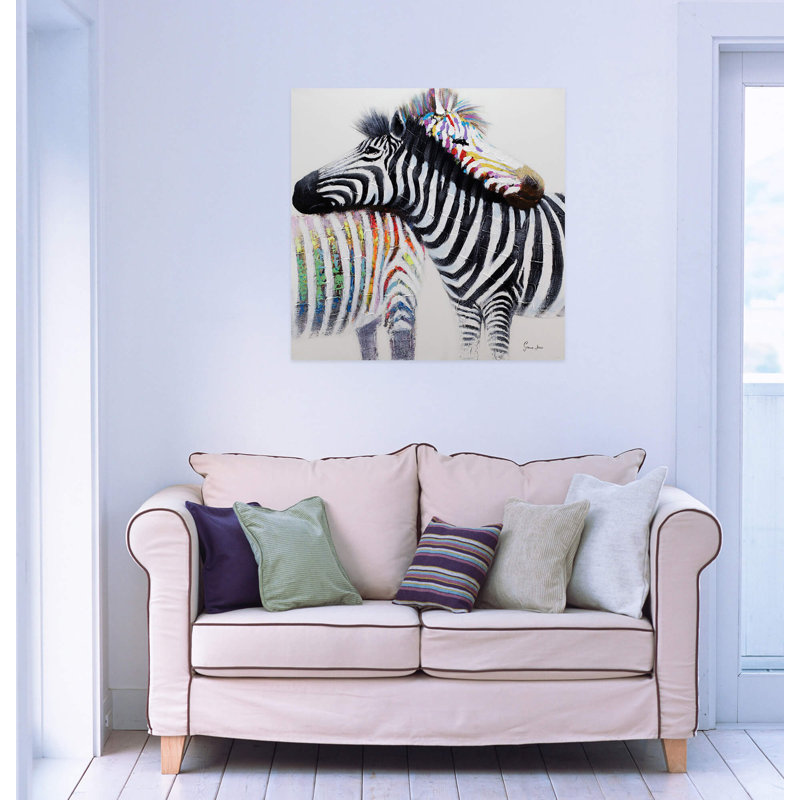 Zebra Love Hand Painted Acrylic Painting
