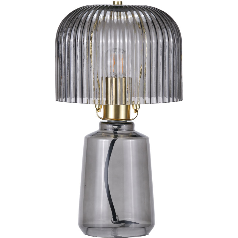 Glass Table Lamp, Grey, Grey