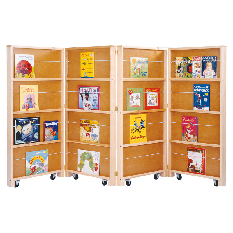 Jonti-Craft Mobile Library Bookcase - 4 Sections