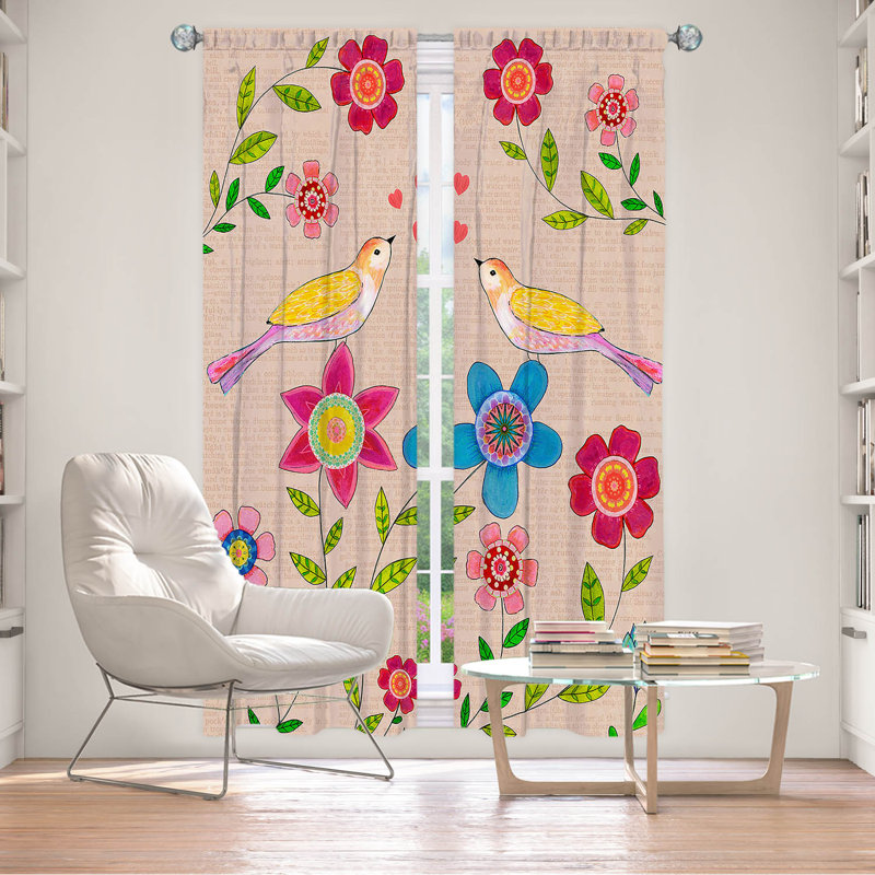 Ensemble de 2 panneaux de rideaux pour fenêtre Brimine par Sascalia - You Are My Sunshine, L 20 po x L 82 po