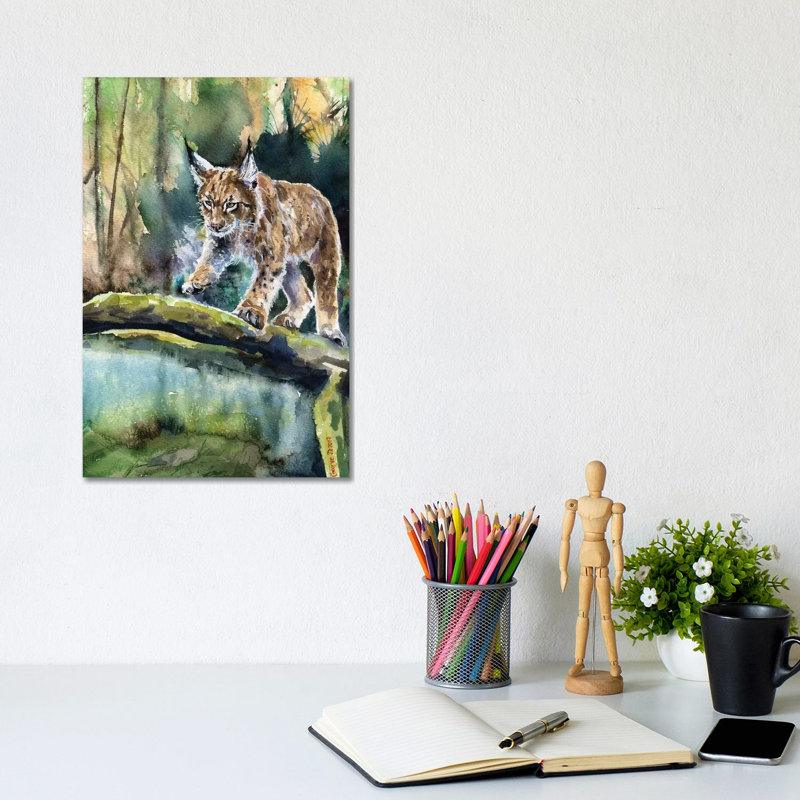 Lynx by George Dyachenko - Wrapped Canvas Painting, 20.32 cm H x 30.48 cm W