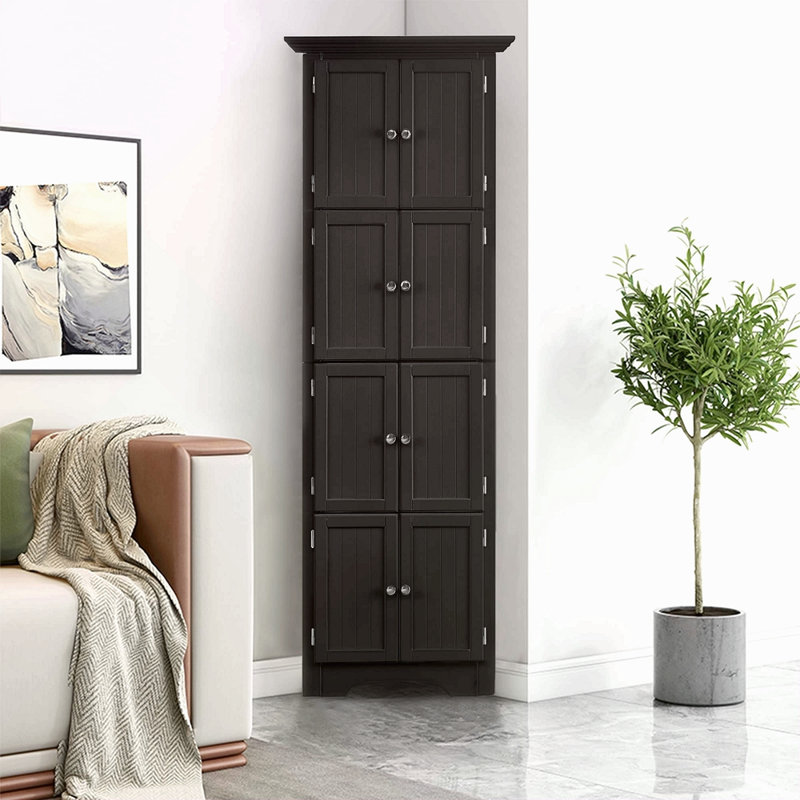 Grande armoire de rangement avec portes et 4 tablettes pour le salon, la cuisine, le bureau, la chambre à coucher, la salle de bain, moderne