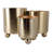 Modern Metal Planters With Spherical Legs And Sleek Dual-Tone Design, Decorative Accent Containers - Set Of 3-2107557013