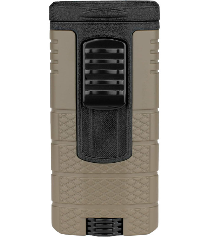 Xikar Tactical Triple Jet Flame Lighter, Black/Tan
