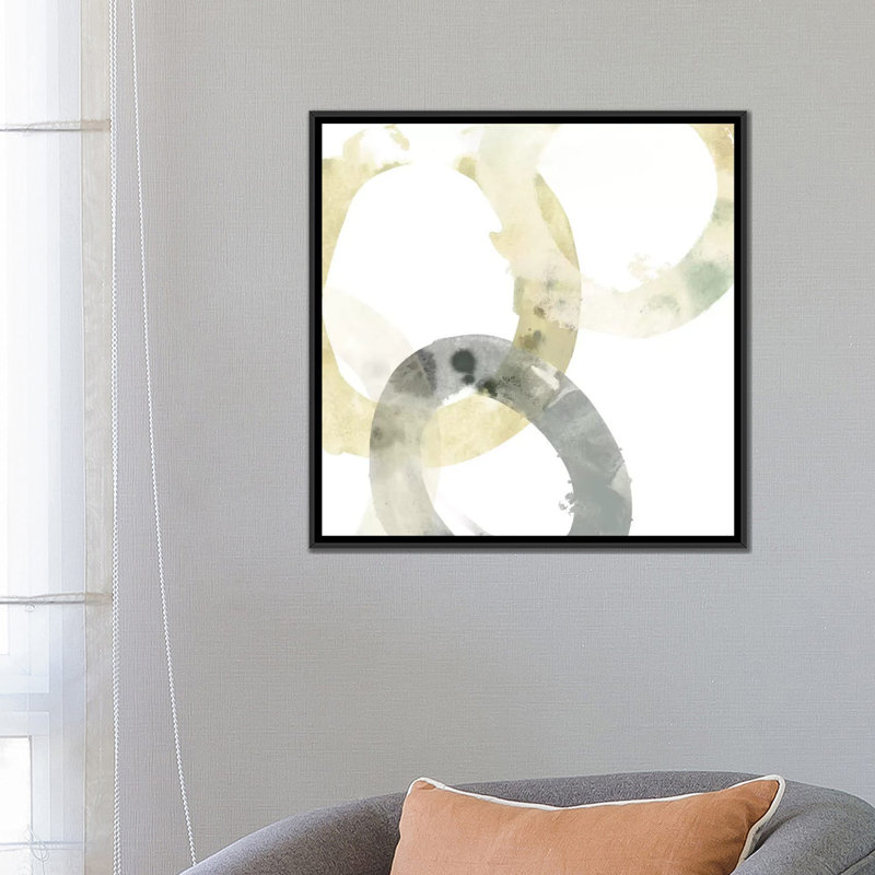 « neutral halo i », impression sur toile, H 18 po x l 18 po x P 1,5 po, Toile avec cadre flottant noir, Pas de tapis