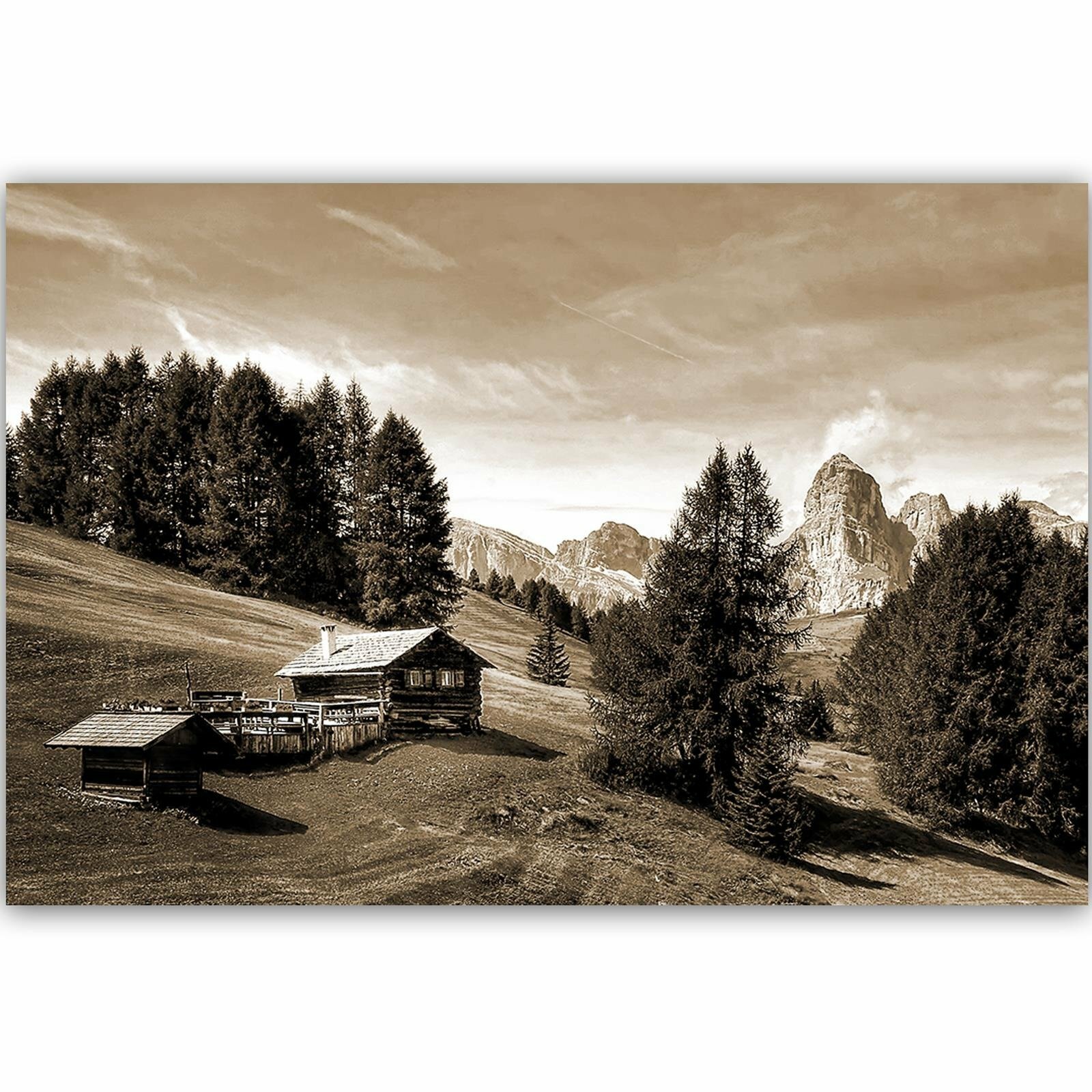 den Bewertungen Hütte Bergen Home Leinwandbild & in Alpen 1