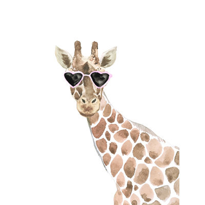 Girafe avec verres à cœur
