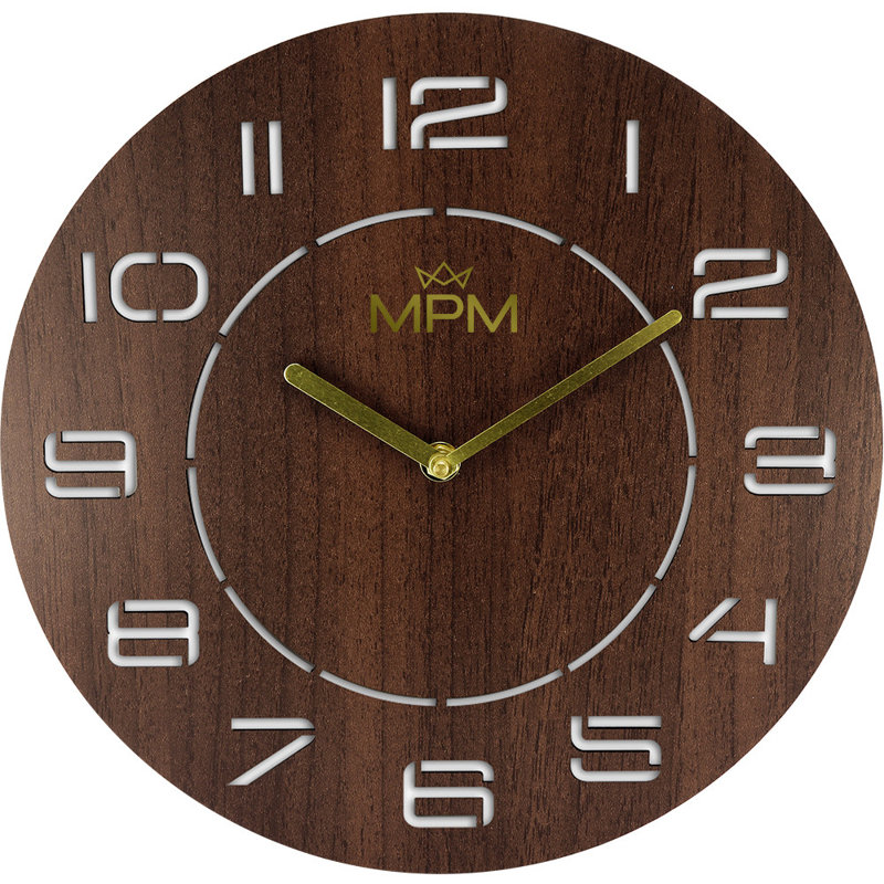 Wood Wall Clock, Dark Brown