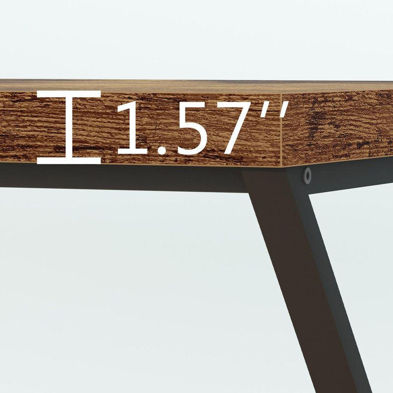 Kelleia Writing Desk, Rustic Brown/Black, 30.1" H x 60" W x 23.6" D