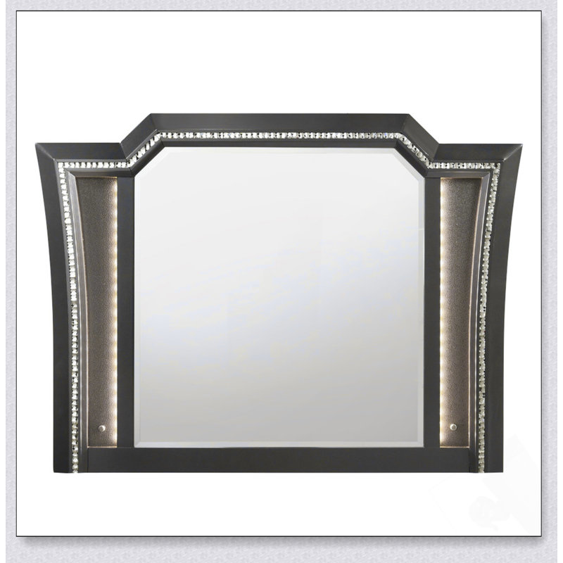 Miroir arqué à DEL Kaitlyn, Gris