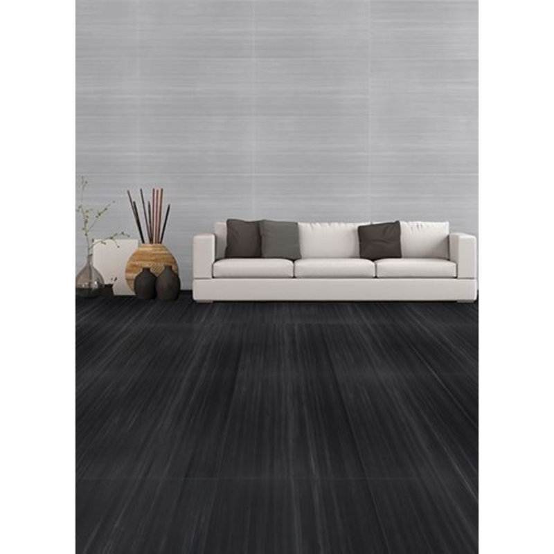 Tuile de champ en porcelaine 12" x 48" Intermix, Gris mat