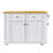 48" Kitchen Island With Drop Leaf, Power Outlet, Internal Storage Rack & 5 Open Side Racks(Not Include Stools)-2082705329