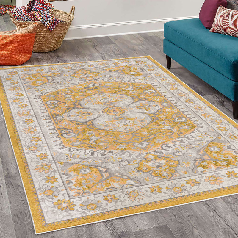 Tapis décoratif Cemile, Rectangle 4 pi x 5 pi 5 po