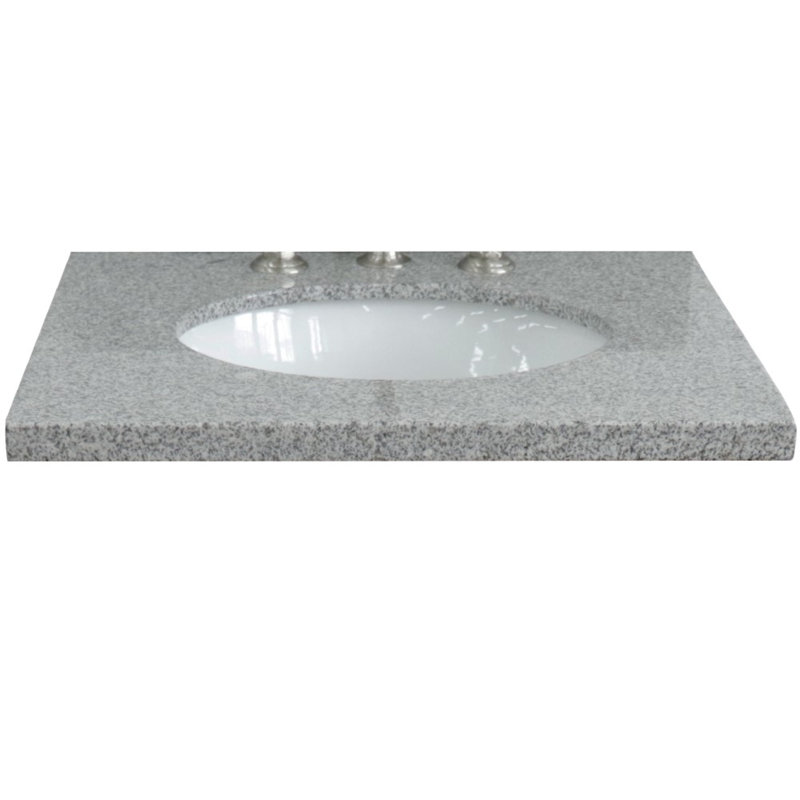 Ovate 25'' Granite Single Bathroom Vanity Top with Sink