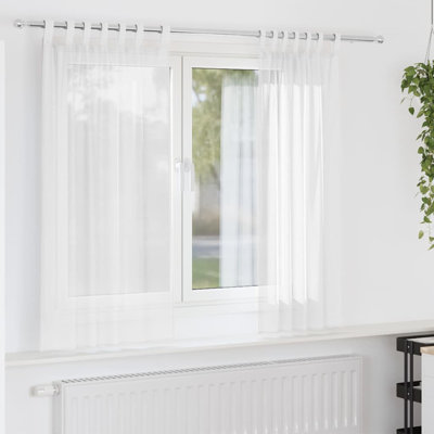 Voile Curtains With Tab Top 2 Pcs