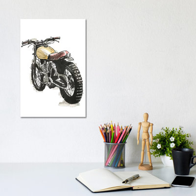 Motorcycles In Ink III by Annie Warren - Wrapped Canvas Print