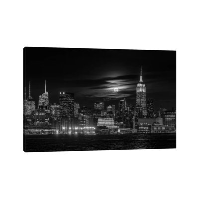 Manhattan At Night by Hua Zhu - Print on Canvas