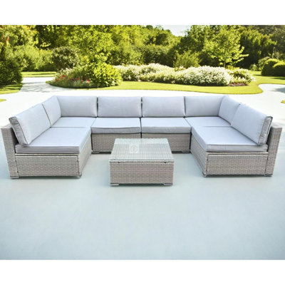6 - Person Patio Dining Set with Square Table , Cushions Included