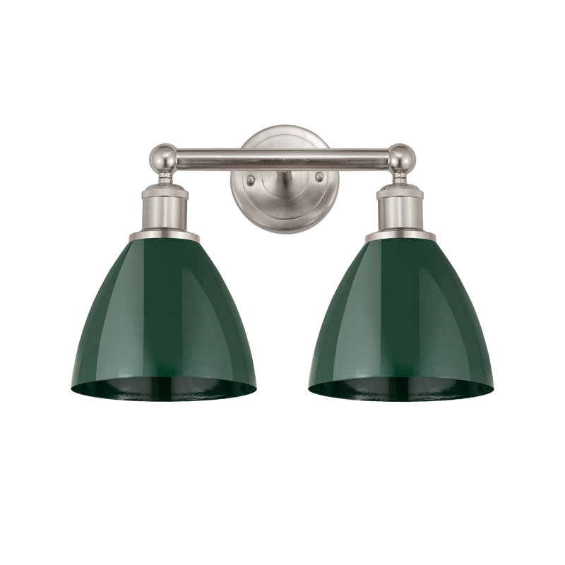 Éclairage pour meuble-lavabo à 2 lumières Arpita, Vert, Nickel satiné