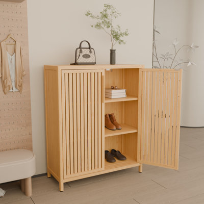 Armoire de rangement polyvalente 42 pouces, range-chaussures autoportant à grande capacité et rangement pour salle de bain