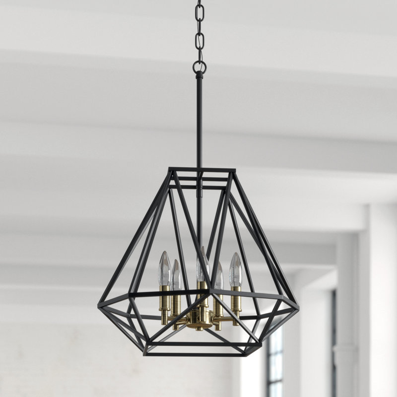 5 - Light Dimmable Lantern Geometric Chandelier