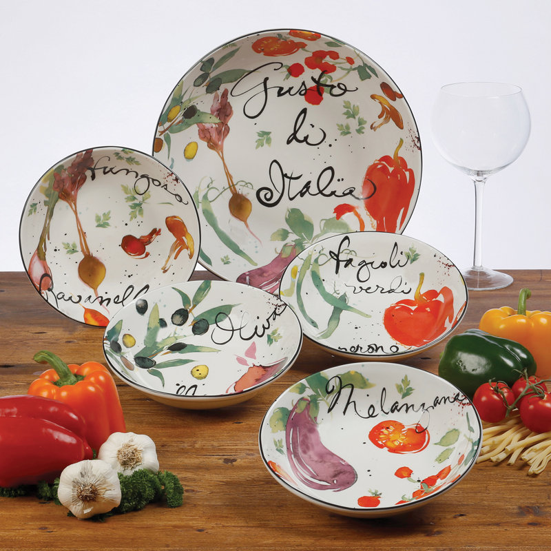 Certified International Melanzana 5 Piece Pasta Bowl Set