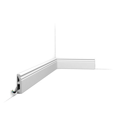 Couronne en plastique blanche de H 3 1/8 po x l 78 3/4 po x P 3/4 po