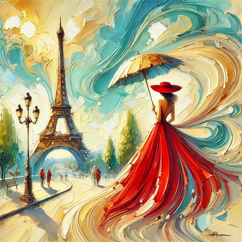 «Parisian Elegance Under the Sun», art mural sur toile tendue, H 12 po x l 12 po x P 1 po