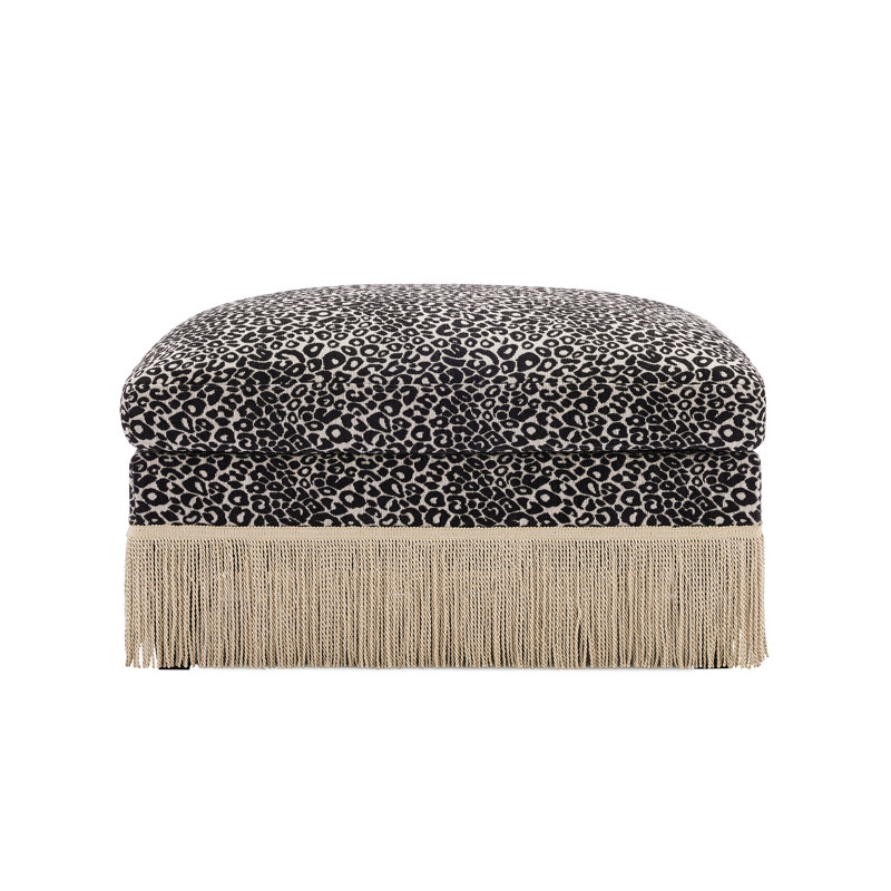 Ottoman Leopard Chenille -Khaki Black, Khaki/Black