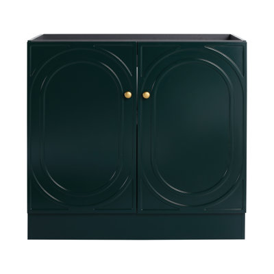 Meuble-lavabo autoportant et 2 portes d'armoire à fermeture en douceur (emballage KD) - sans le lavabo