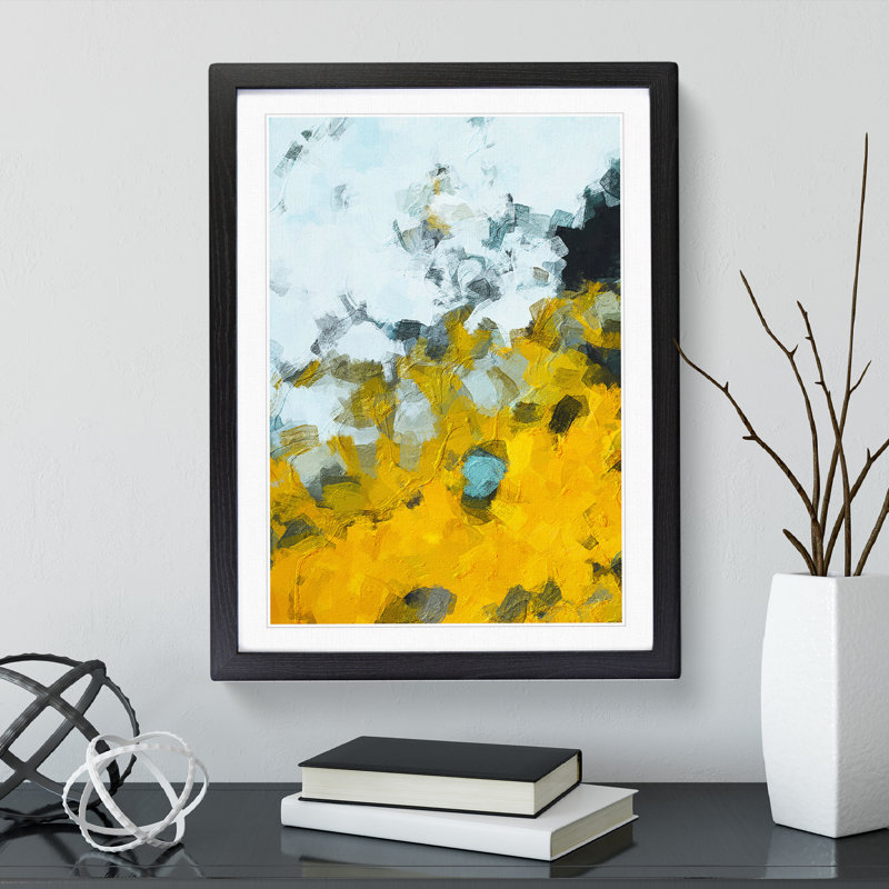 By The End - Painting, Black Framed, 66cm H x 48cm W x 2cm D, White
