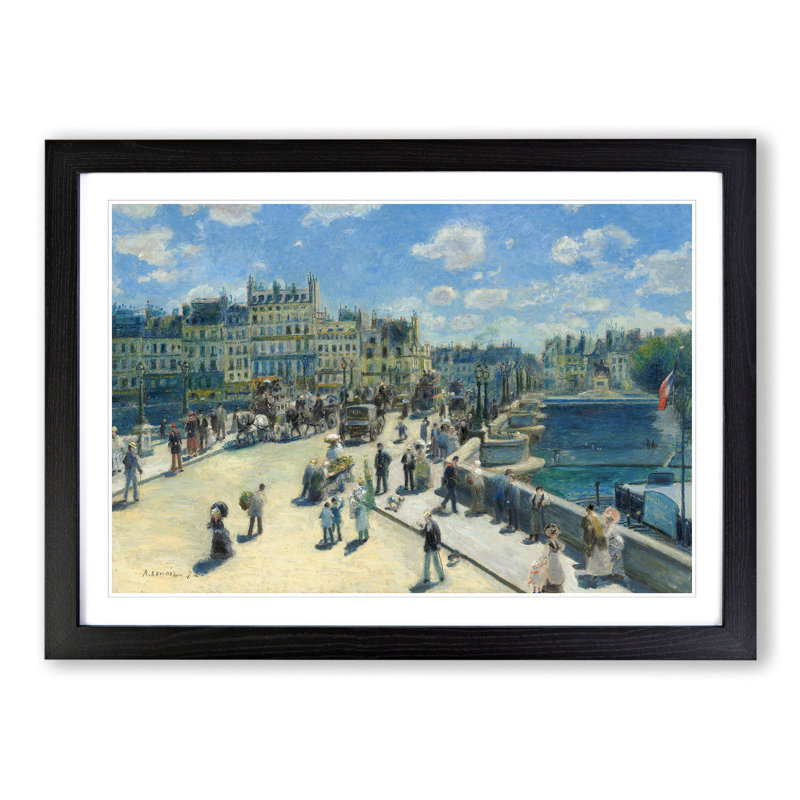 Pont Neuf in Paris by Pierre-Auguste Renoir - Framed Print, 27cm H x 36cm W x 2cm D, Black Framed