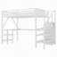 Lit mezzanine en métal avec armoire, bureau en L, port USB et éclairage DEL-1390572396