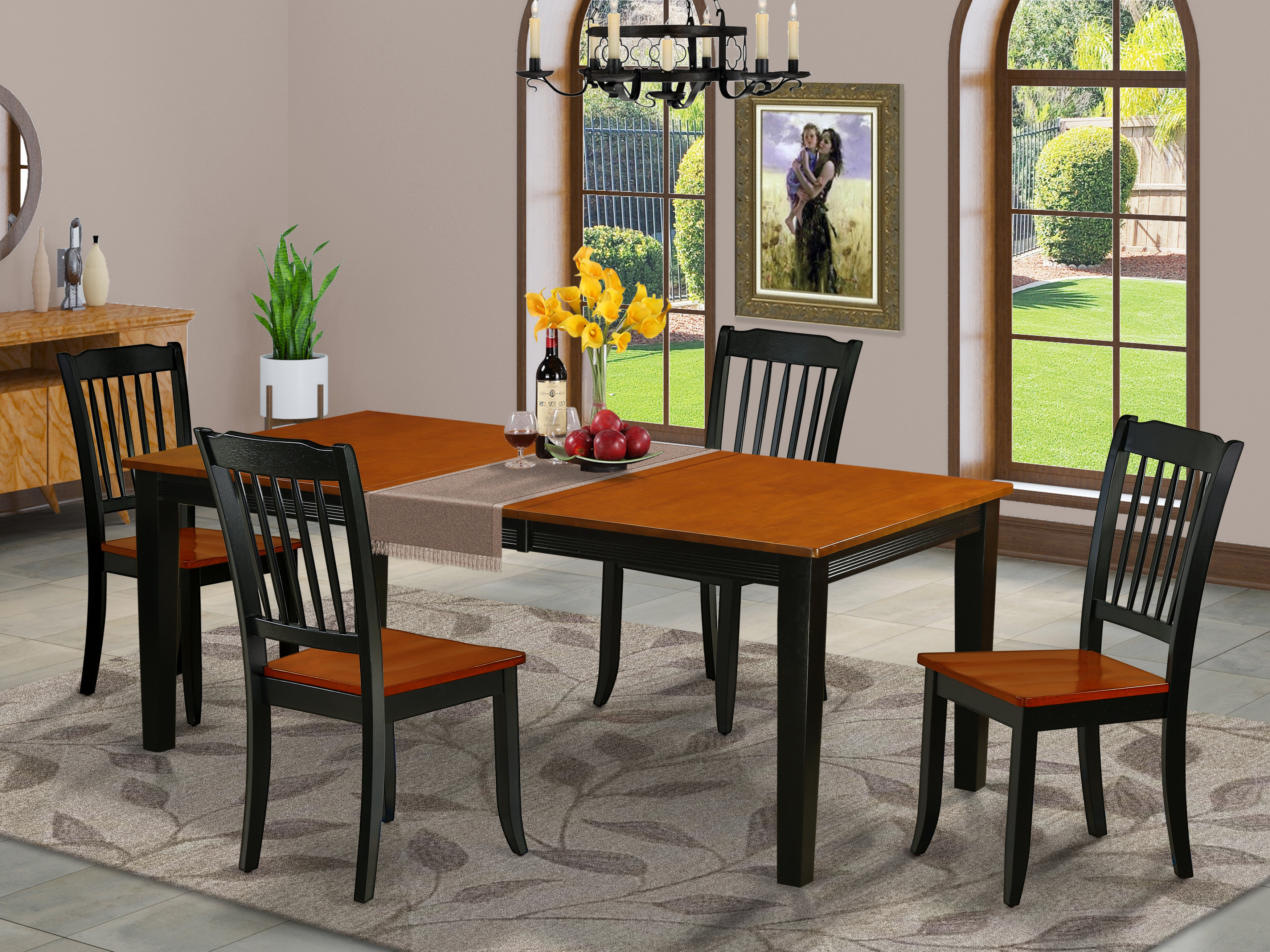 August Grove Kupang 5 Piece Extendable Solid Wood Dining Set - Wayfair ...
