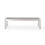 Banc de salle à manger d'extérieur moderne en aluminium avec siège en faux bois, gris et argent