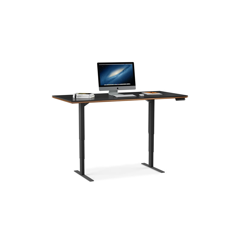 Bureau debout à hauteur ajustable Sequel 20, Noyer naturel, H 24 po x l 66 po x P 30 po