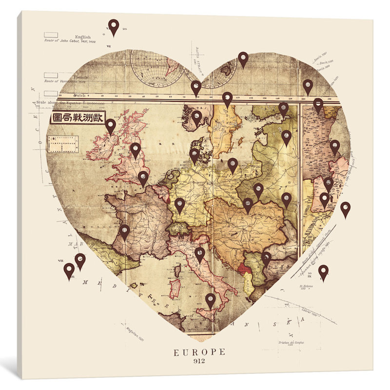 « love to travel », impression sur toile tendue, H 12 po x l 12 po x P 0,75 po