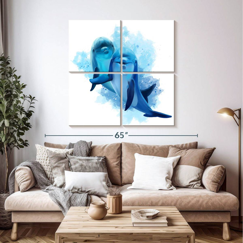 Brampt Dolphins Splash, 45" H x 45" W
