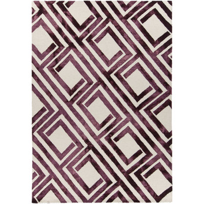 Tapis mauve/blanc touffeté à la main Garon