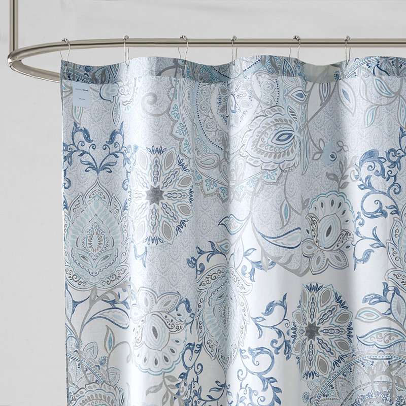 Isla 100% Cotton Shower Curtain, Blue