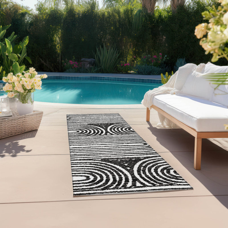 Tapis intérieur / extérieur Kinslee, Tapis de couloir 2 pi 3 po x 7 pi 6 po