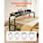 Overbed Table: A Black Beauty! Mobile Bedside Table with 4 Wheels (2 Braked), Power Socket, and Adjustable Height. Made of Particleboard—Perfect for Home, Office, and Study