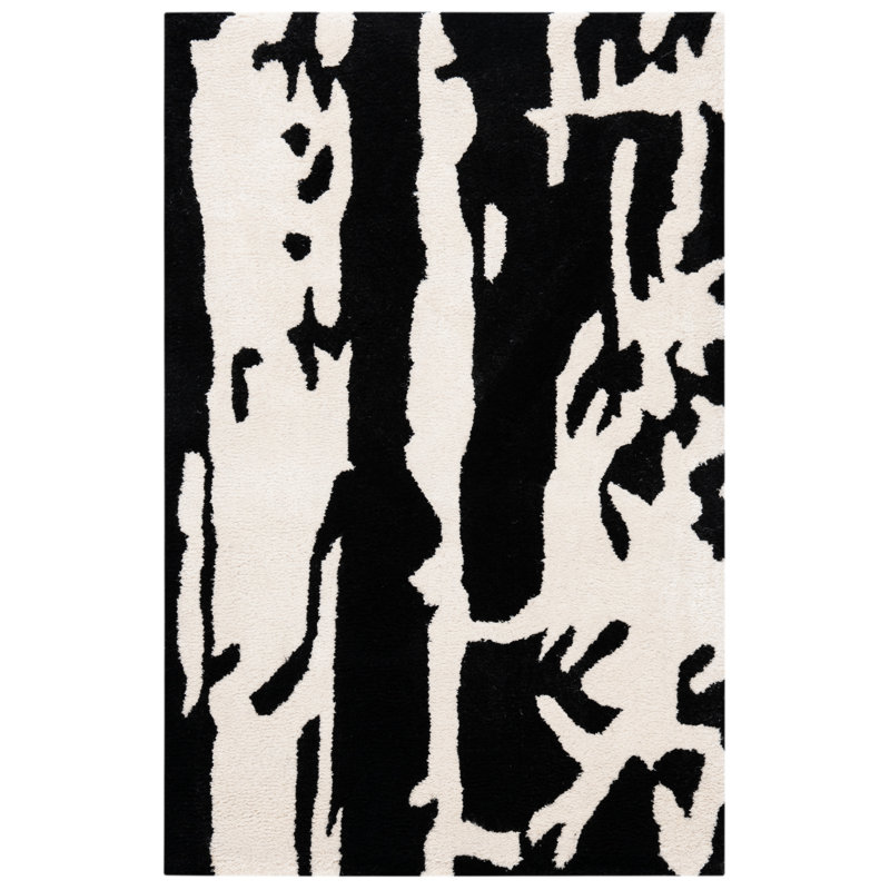 Tapis noir / blanc cassé Amica, Rectangle 2 pi x 3 pi