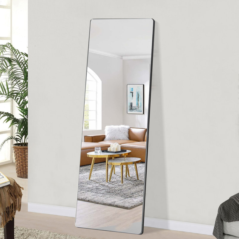 Wood Flat Floor Mirror