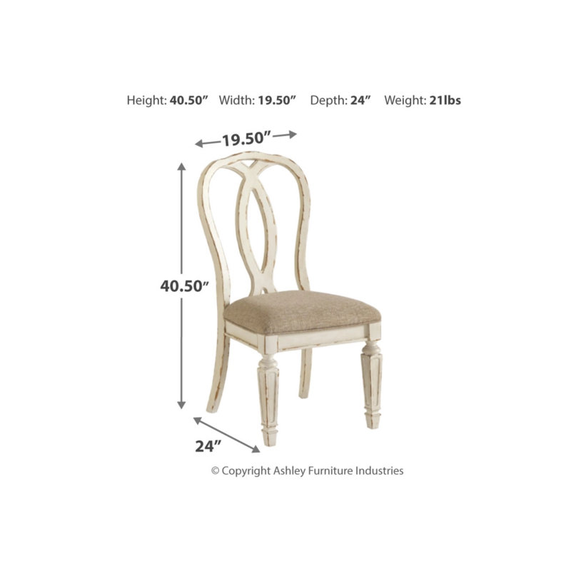 Chipped White Rustic Ladderback Upholstered Side Chair
