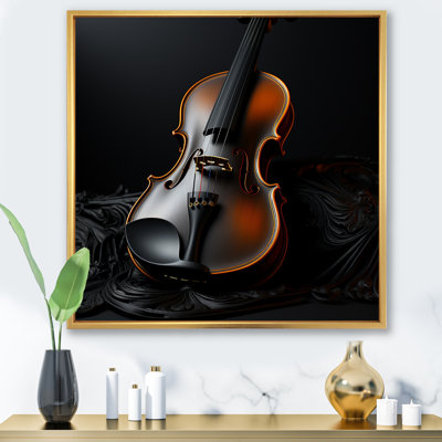 Minimalist Ebony Violin Vibrations V - Fruits Wall Art