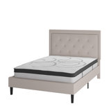 Aluino Tufted Platform Bed with 10in. Pocket Spring Mattress