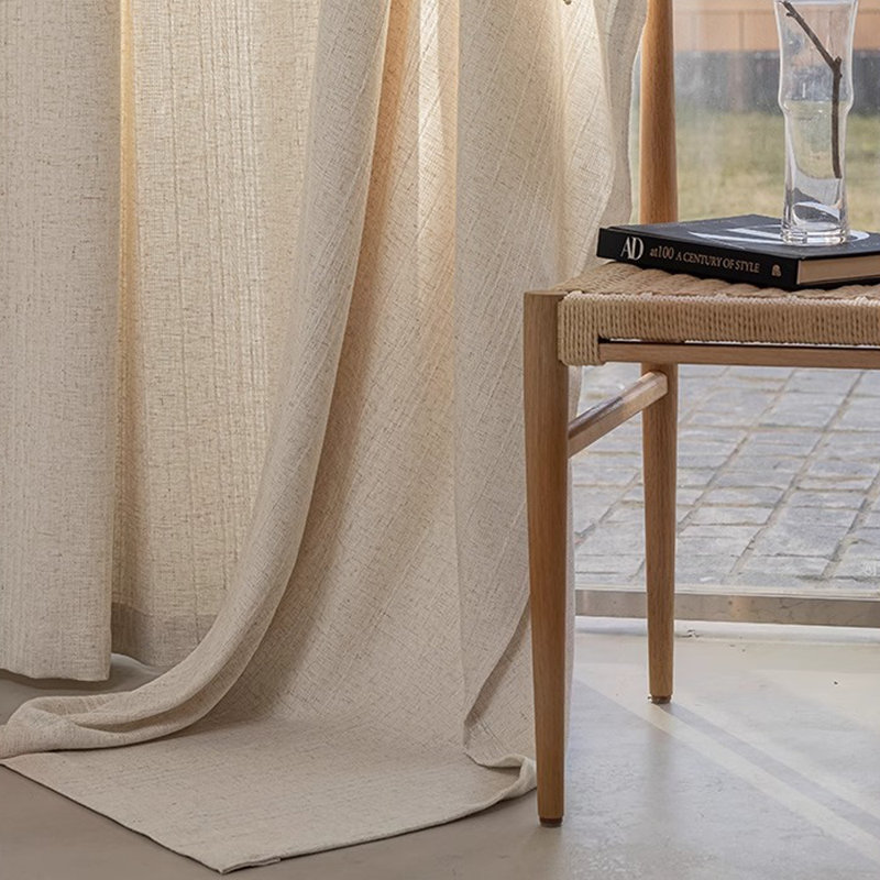 Rideau en lin pour salon 1 rideau de fenêtre de chambre à coucher, L 98 po x L 106 po