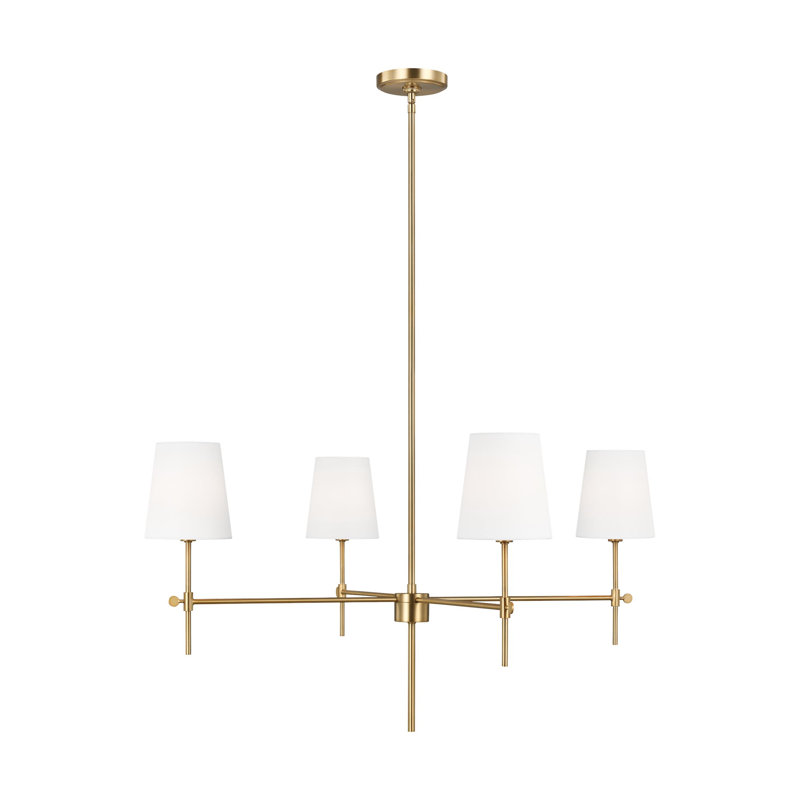 3187204-Four Light SM Chandelier, 18.13" H x 36" W x 36" D, No, Satin Brass